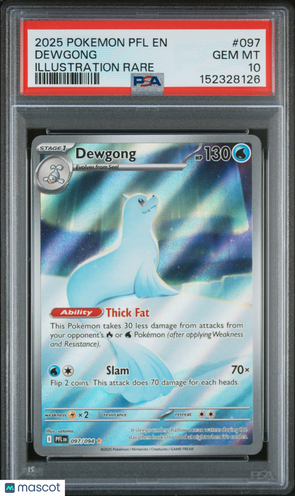 2025 Pokemon PFL EN-Phantasmal Flames Dewgong #097 Illustration Rare PSA 10