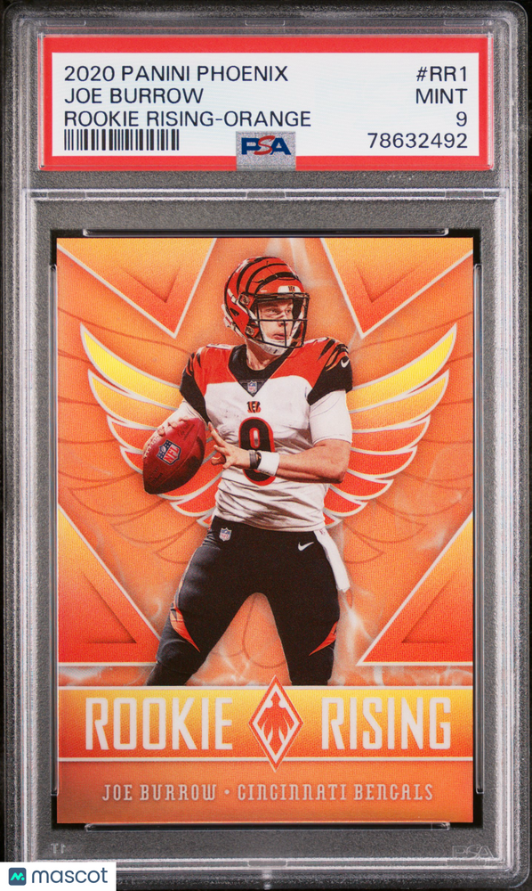 2020 Panini Phoenix Rookie Rising Joe Burrow #RR1 Orange PSA 9