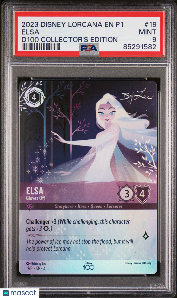 2023 Disney Lorcana EN P1-Promo Elsa #19 D100 Collector's Edition PSA 9