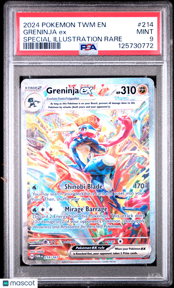 2024 Pokemon TWM EN-Twilight Masquerade Greninja EX #214 SIR PSA 9