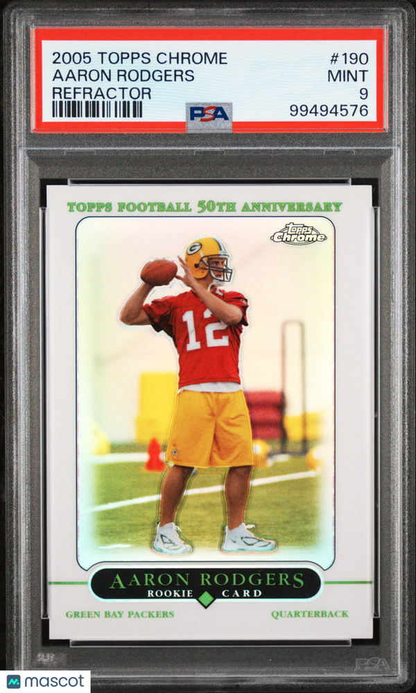 2005 Topps Chrome Aaron Rodgers #190 Refractor PSA 9