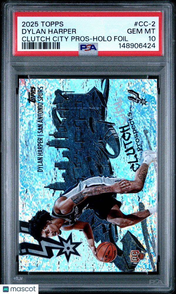 2025 Topps Clutch City Prospects Dylan Harper #CC-2 Holo Foil PSA 10