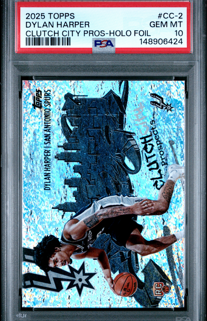2025 Topps Clutch City Prospects Dylan Harper #CC-2 Holo Foil PSA 10