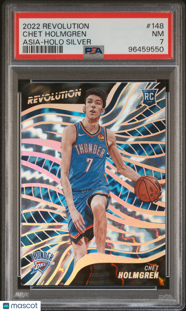 2022 Panini Revolution Chet Holmgren #148 Asia Holo Silver PSA 7