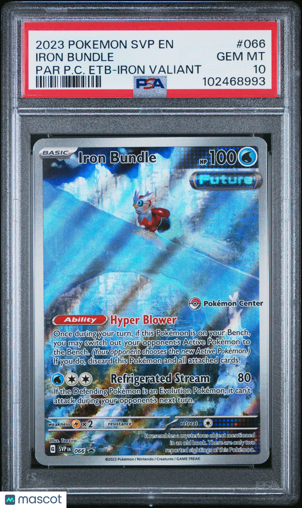 2023 Pokemon SVP EN-SV Black Star Promo Iron Bundle #066 Par PC Etb-Iron Valiant PSA 10