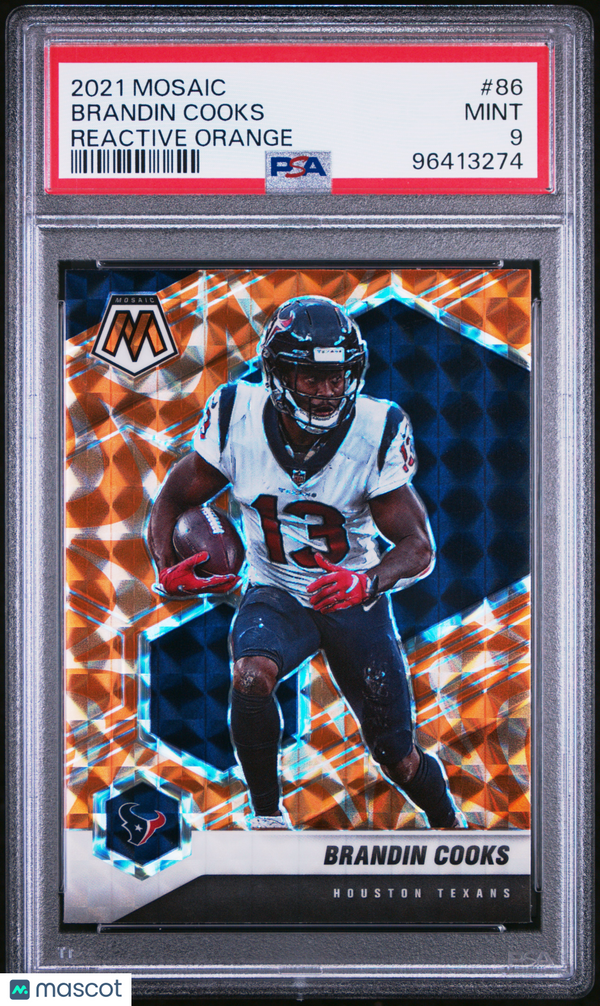 2021 Panini Mosaic Brandin Cooks #86 Reactive Orange PSA 9