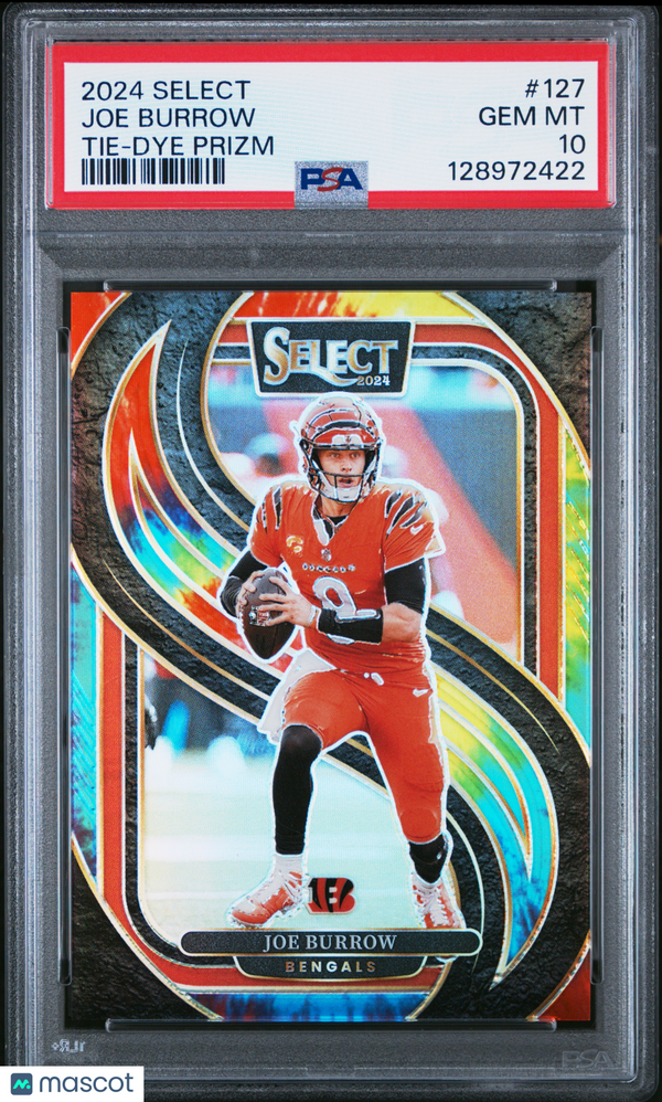 2024 Panini Select Joe Burrow #127 Tie Dye Prizm PSA 10