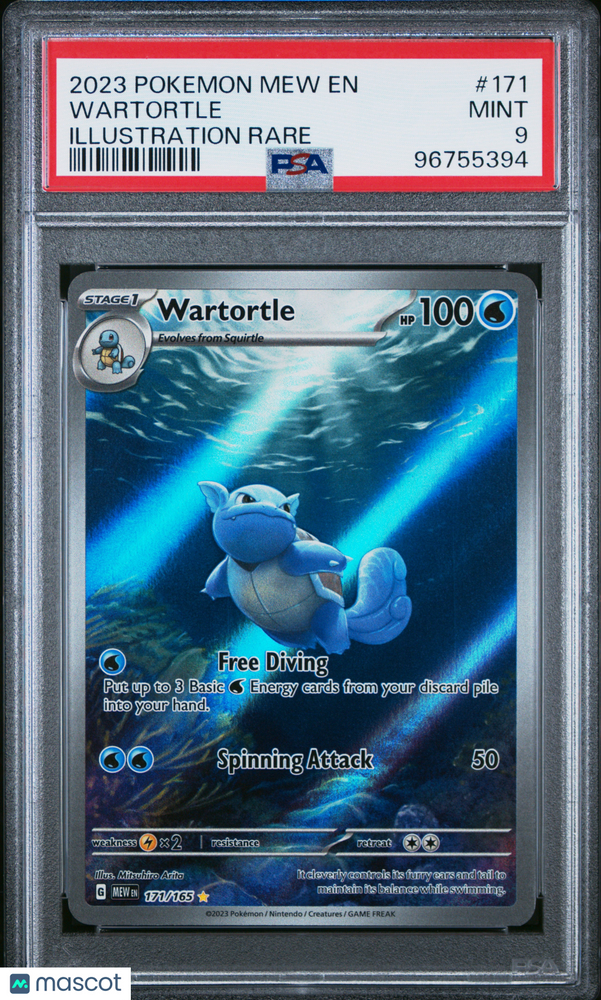 2023 Pokemon Mew EN-151 Wartortle #171 Illustration Rare PSA 9