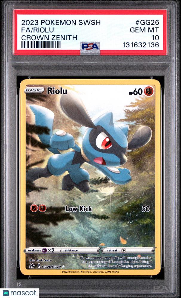 2023 Pokemon Sword And Shield Crown Zenith Riolu #GG26 Crown Zenith Fa PSA 10