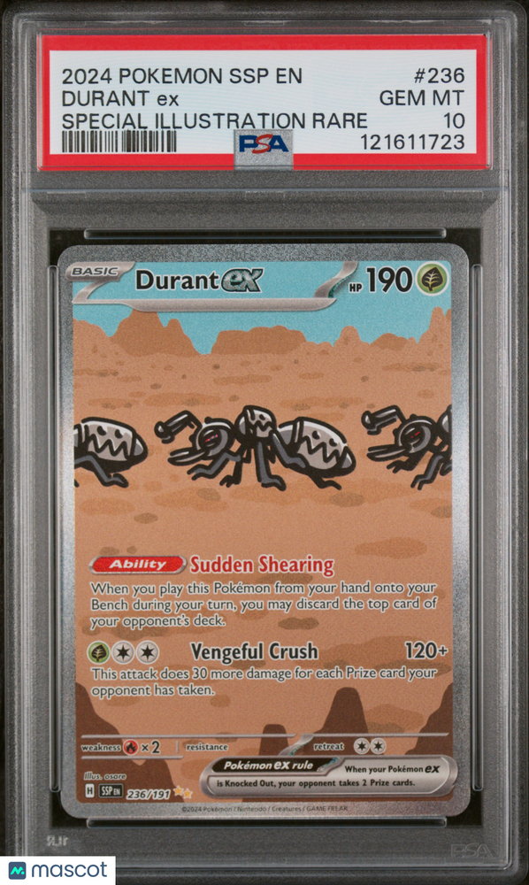 2024 Pokemon SSP EN-Surging Sparks Durant EX #236 Special Illustration Rare PSA 10