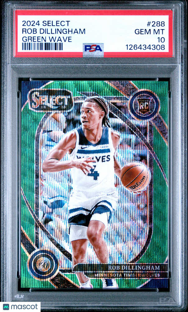 2024 Panini Select Rob Dillingham #288 Green Wave PSA 10