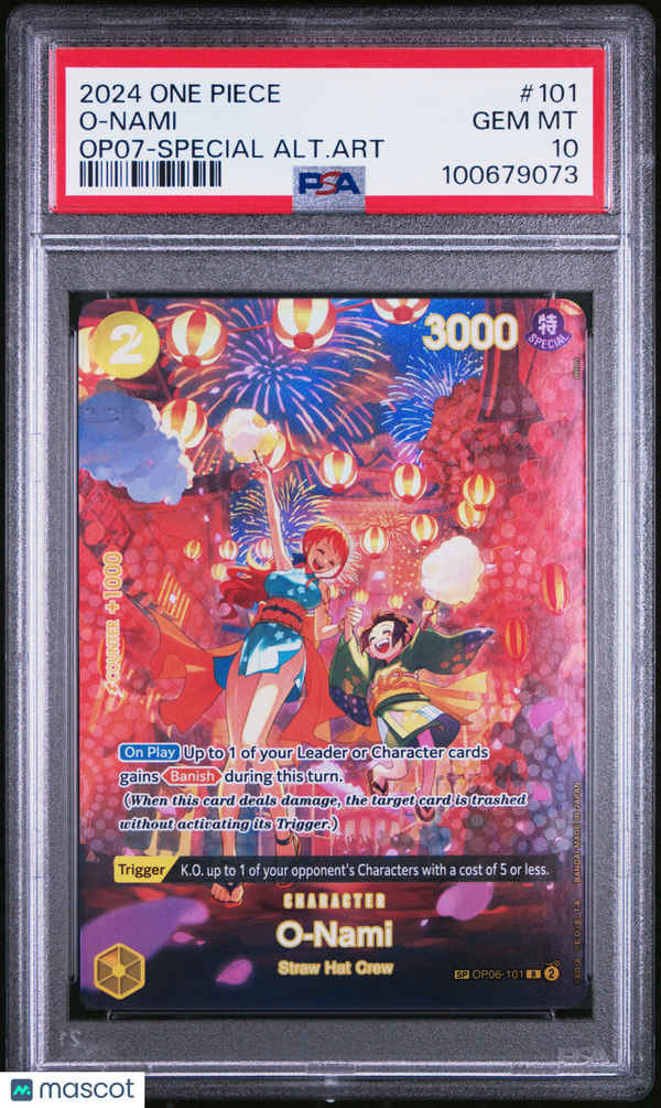 2024 One Piece Op07-500 Years In The Future O-Nami #101 Special Alt Art PSA 10