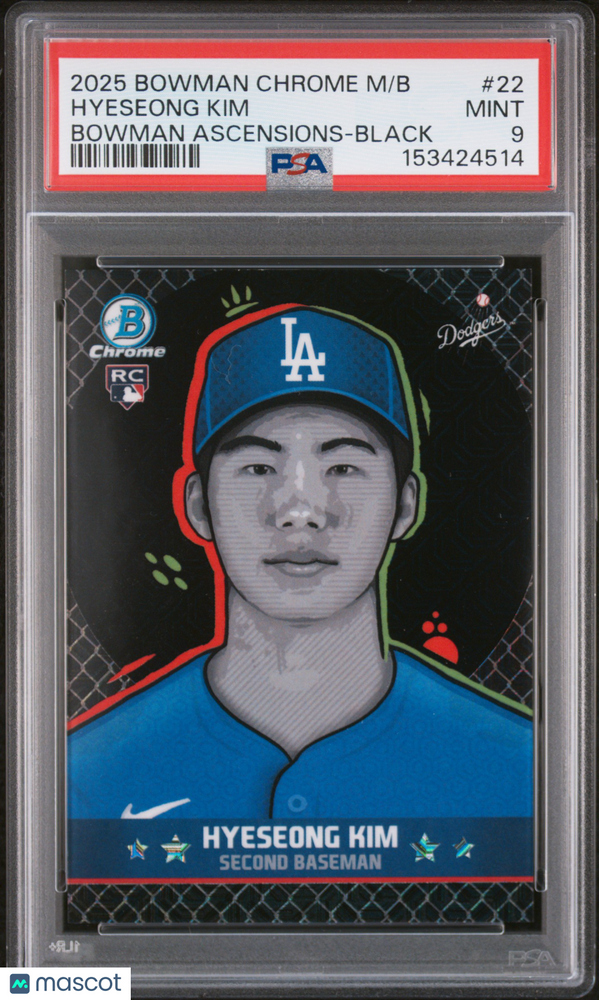 2025 Bowman Chrome Mega Box Bowman Ascensions Hyeseong Kim #22 Black PSA 9*