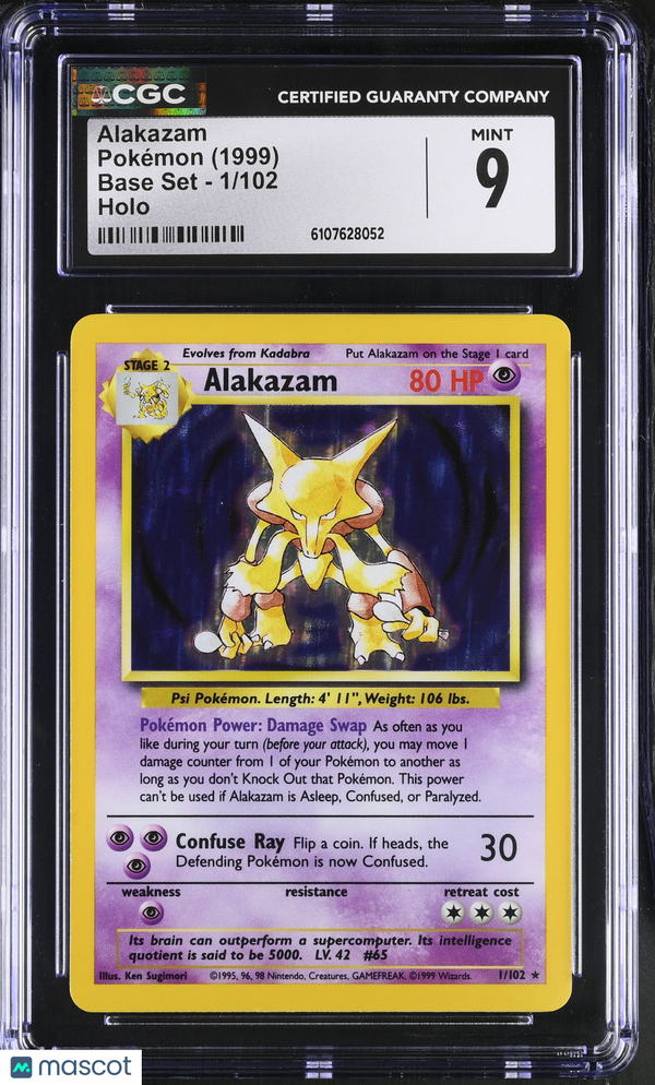 1999 Pokemon Base Set Alakazam #1/102 CGC 9