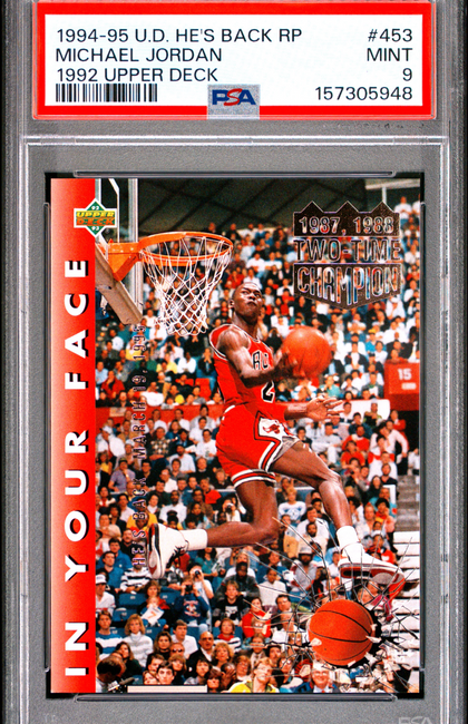 1994 Upper Deck Jordan 94-95 He's Back Reprints Michael Jordan #453 1992 PSA 9