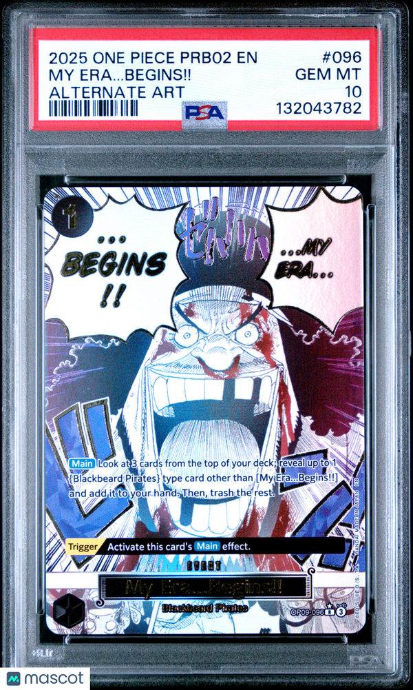 2025 One Piece Prb02-Premium Booster -One Piece Card The Best- Vol.2 My Era.. . Begins!! #096 Alternate Art PSA 10