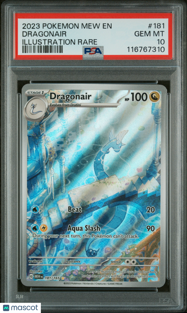 2023 Pokemon Mew EN-151 Dragonair #181 Illustration Rare PSA 10