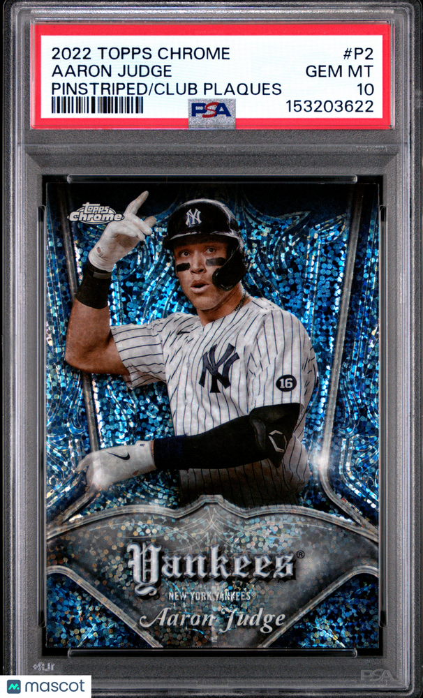 2022 Topps Chrome Pinstriped/Club Plaques Aaron Judge #P2 PSA 10