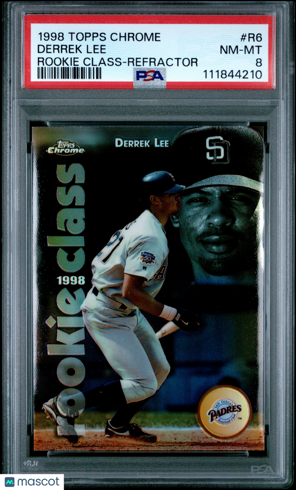 1998 Topps Chrome Rookie Class Derrek Lee #R6 Refractor PSA 8