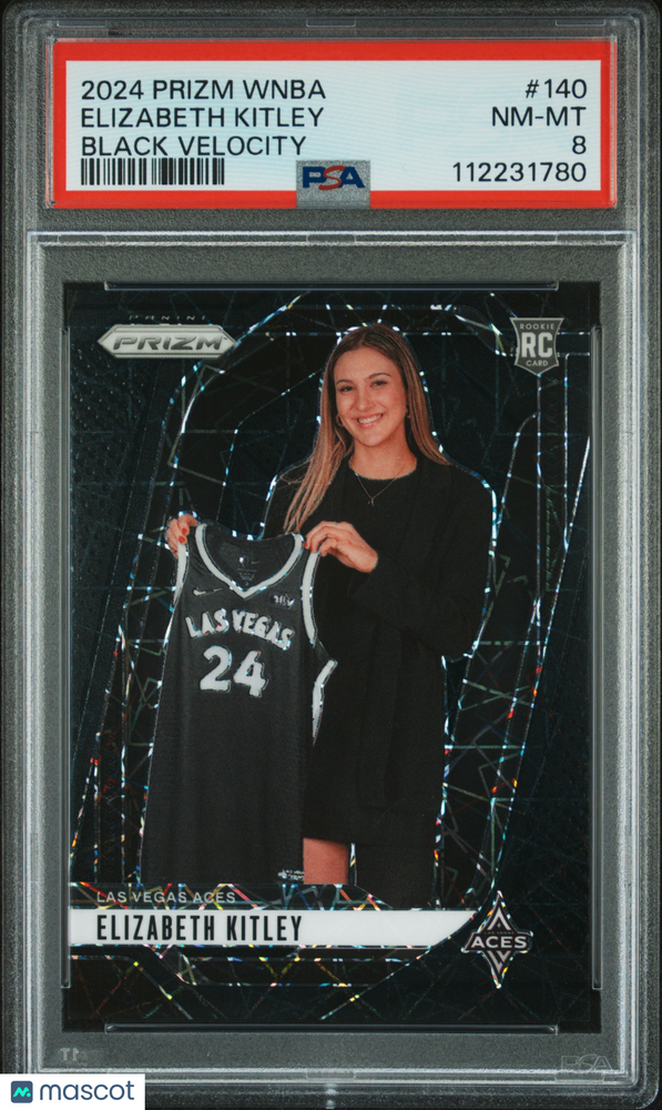 2024 Panini Prizm WNBA Elizabeth Kitley #140 Black Velocity PSA 8