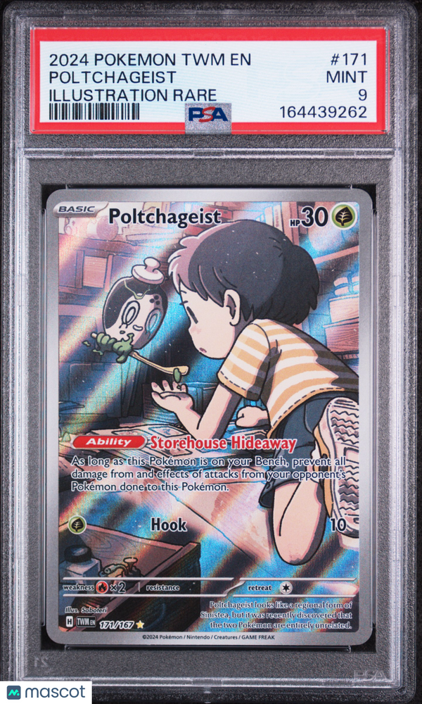 2024 Pokemon TWM EN-Twilight Masquerade Poltchageist #171 Illustration Rare PSA 9