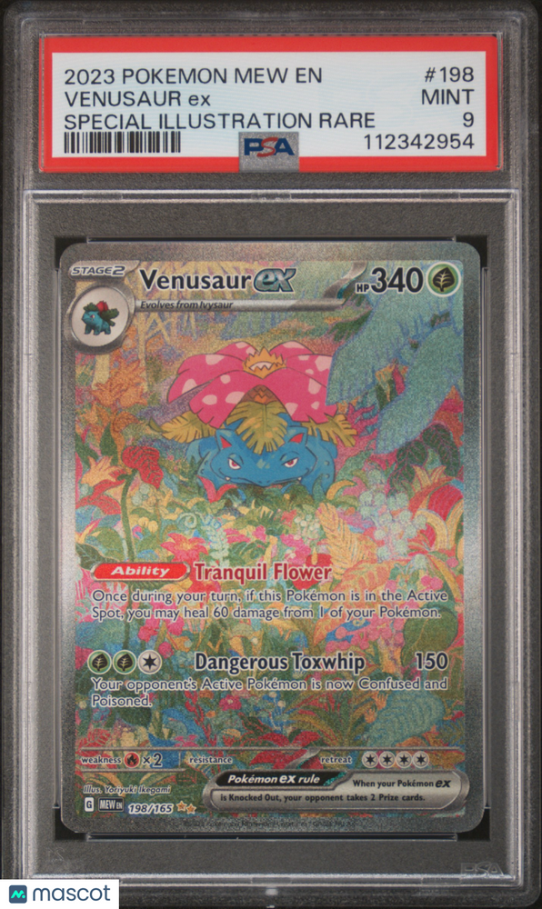 2023 Pokemon Mew EN-151 Venusaur EX #198 Special Illustration Rare PSA 9