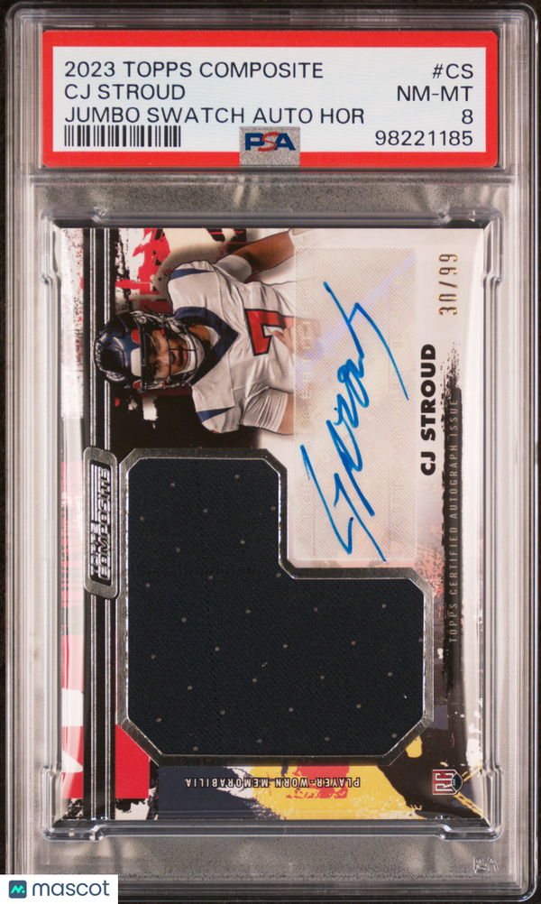 2023 Topps Composite Jumbo Swatch Autographs Horizontal CJ Stroud #CS PSA 8