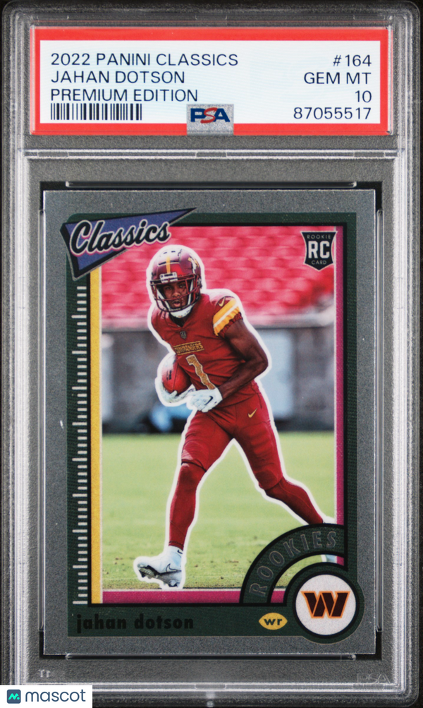2022 Panini Classics Jahan Dotson #164 Premium Edition PSA 10