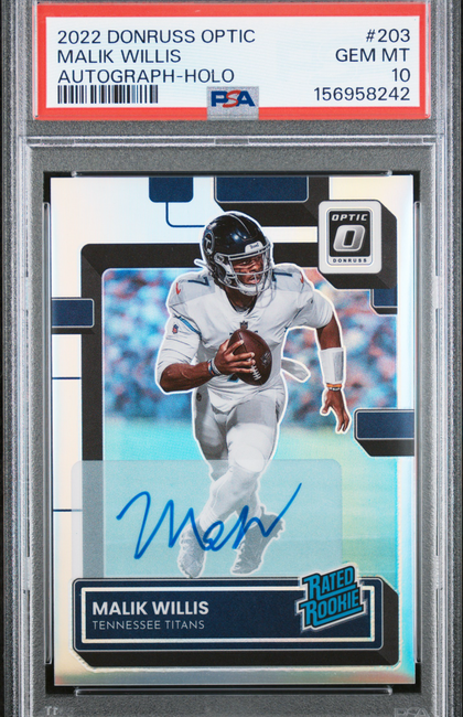 2022 Panini Donruss Optic Malik Willis #203 Autograph Holo PSA 10