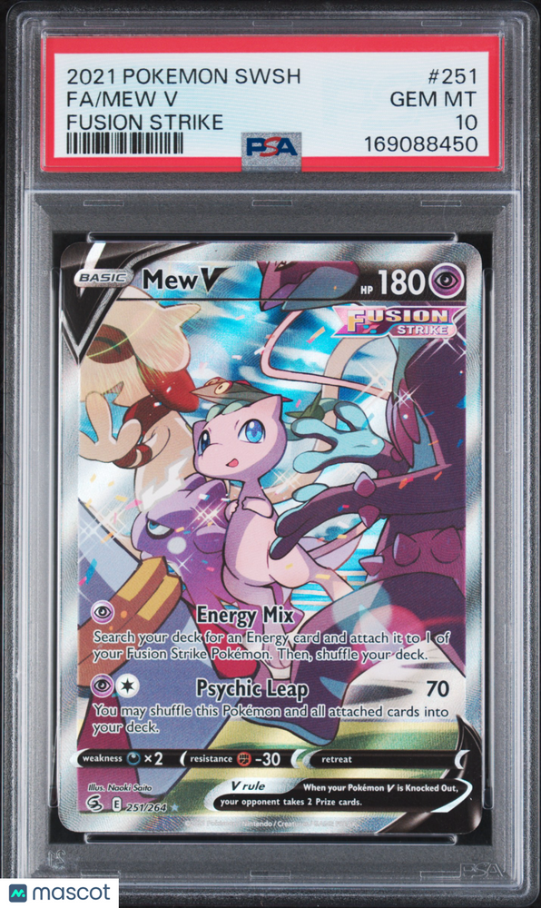 2021 Pokemon Sword & Shield Fusion Strike Mew V #251 Fusion Strike Fa PSA 10