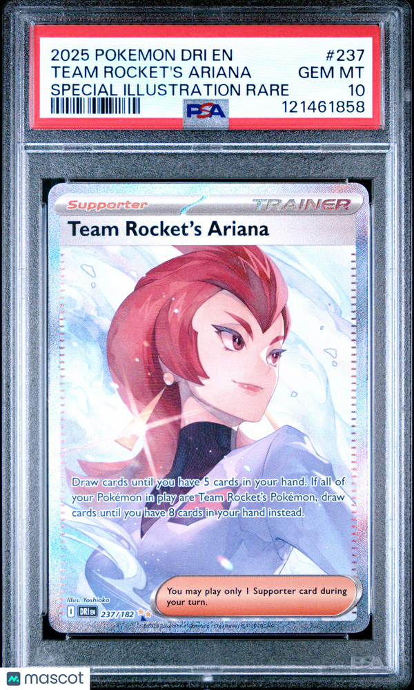 2025 Pokemon Dri EN-Destined Rivals Team Rocket's Ariana #237 SIR PSA 10