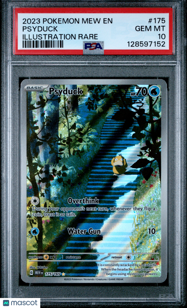2023 Pokemon Mew EN-151 Psyduck #175 Illustration Rare PSA 10