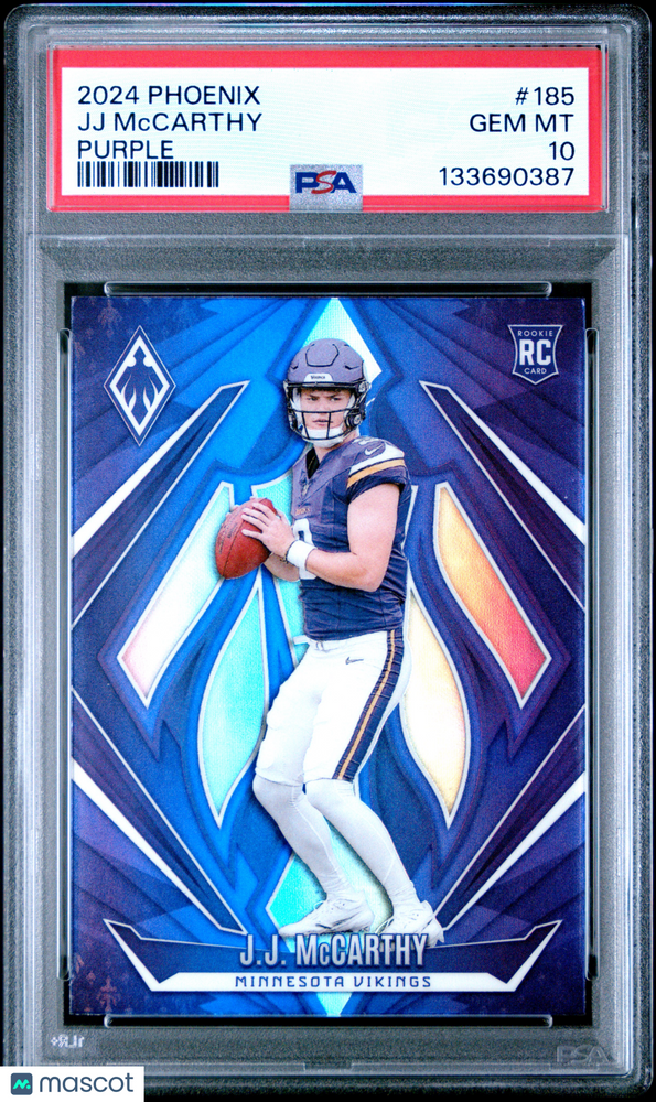 2024 Panini Phoenix JJ Mccarthy #185 Purple PSA 10