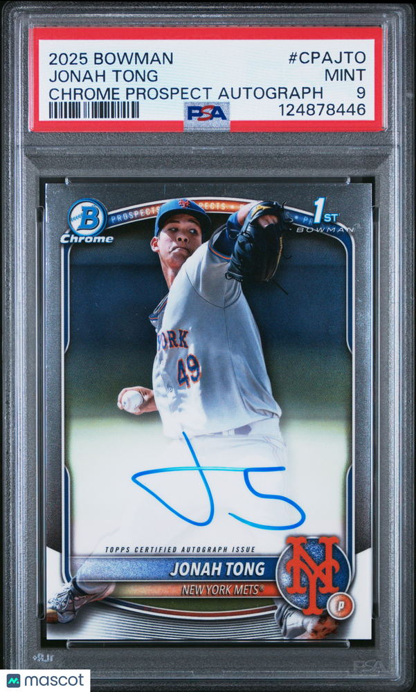 2025 Bowman Chrome Prospect Autographs Jonah Tong #CPAJTO PSA 9