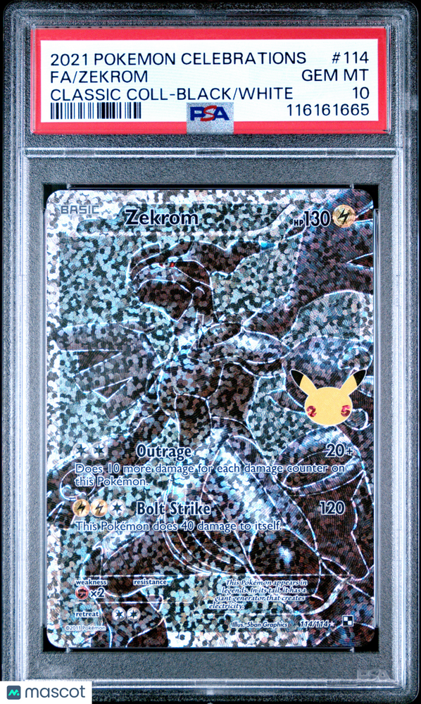 2021 Pokemon Celebrations Classic Collection Zekrom #114 Fa Classic Coll-Black/White PSA 10