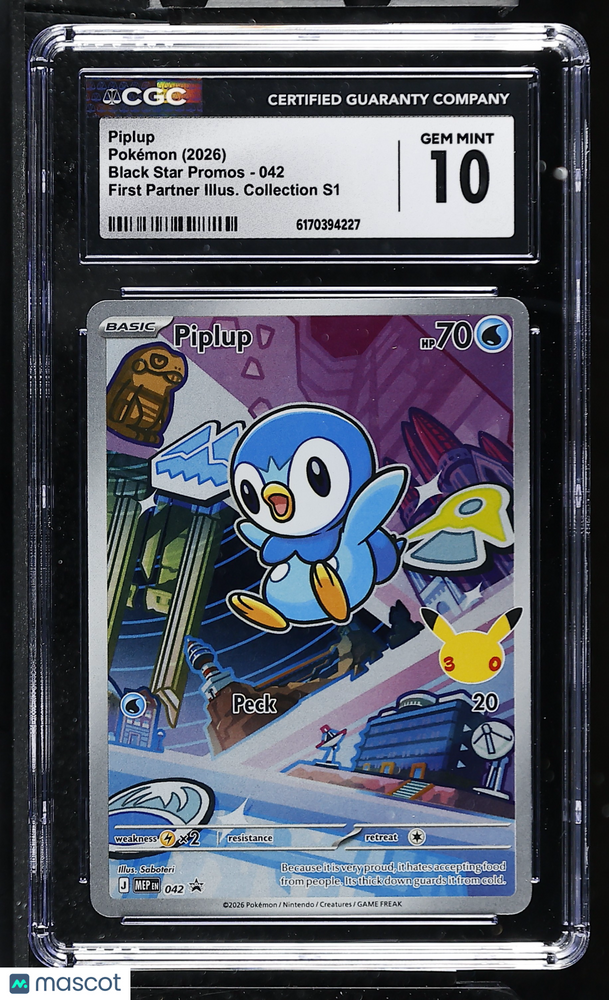 2026 Pokemon Black Star Promos Piplup #042 CGC 10
