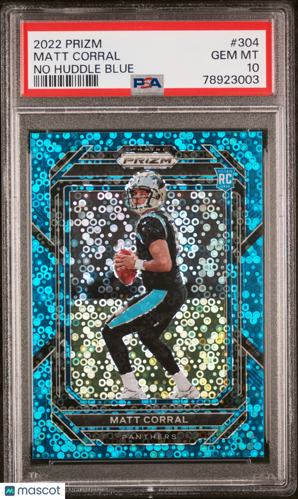 2022 Panini Prizm Matt Corral #304 No Huddle Blue PSA 10