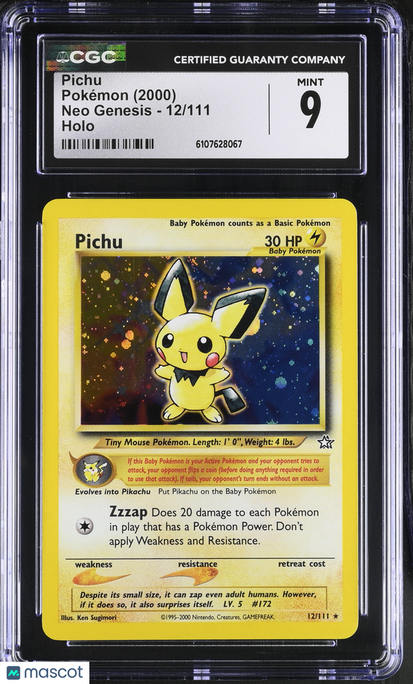 2000 Pokemon Neo Genesis Pichu #12/111 CGC 9