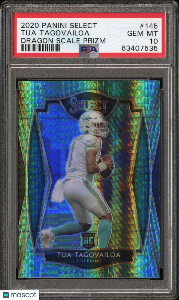 2020 Panini Select Tua Tagovailoa #145 Dragon Scale Prizm PSA 10