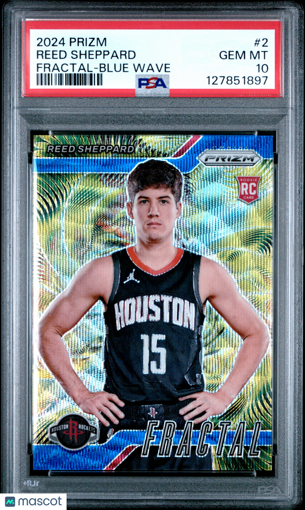 2024 Panini Prizm Fractal Reed Sheppard #2 Blue Wave PSA 10