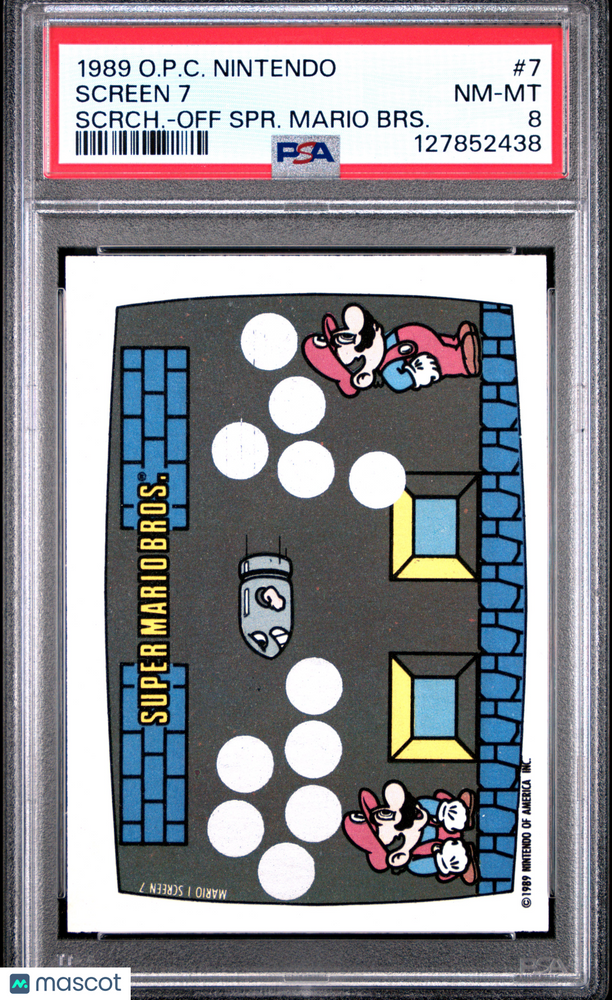 1989 O-Pee-Chee Nintendo Scratch-Off Super Mario Bros. Screen 7 #7 PSA 8