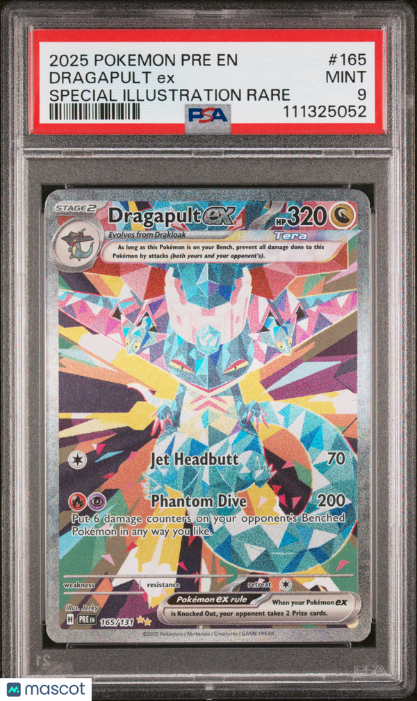 2025 Pokemon Pre EN-Prismatic Evolutions Dragapult EX #165 SPR PSA 9