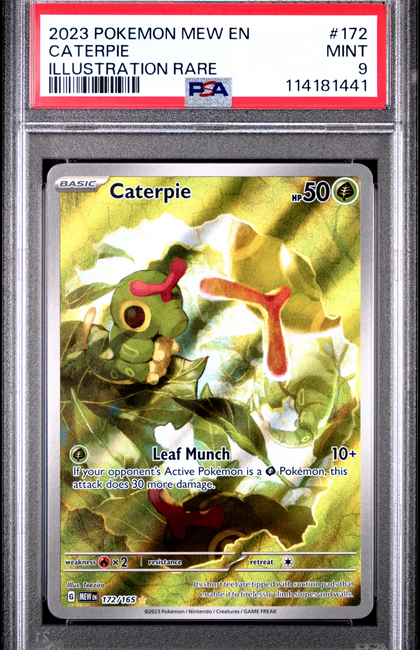 2023 Pokemon Mew EN-151 Caterpie #172 Illustration Rare PSA 9