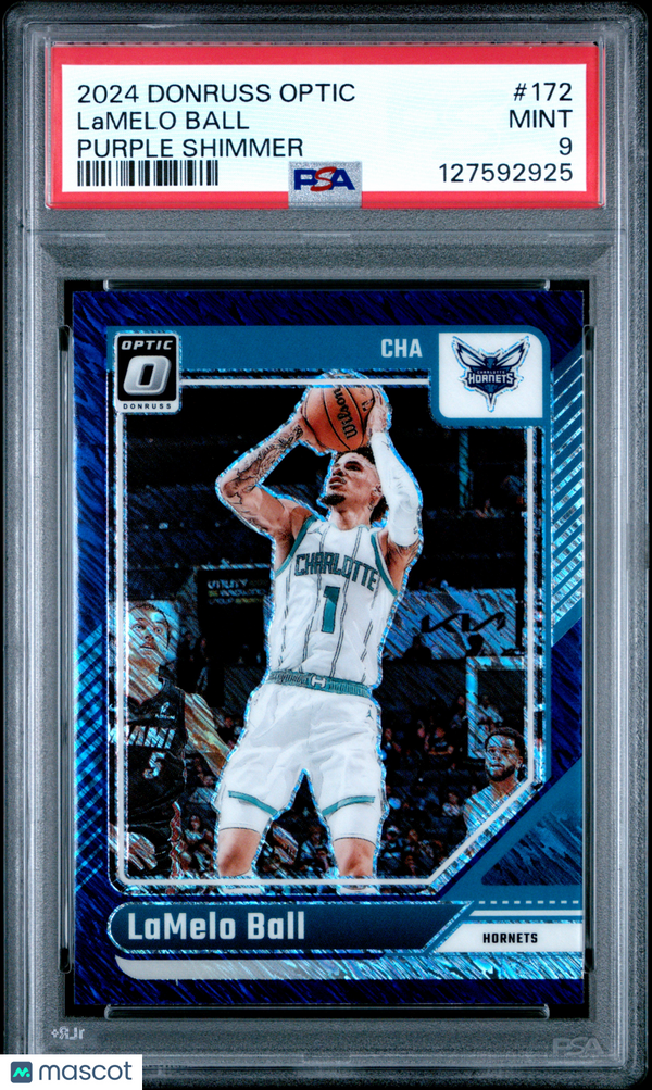 2024 Panini Donruss Optic Lamelo Ball #172 Purple Shimmer PSA 9
