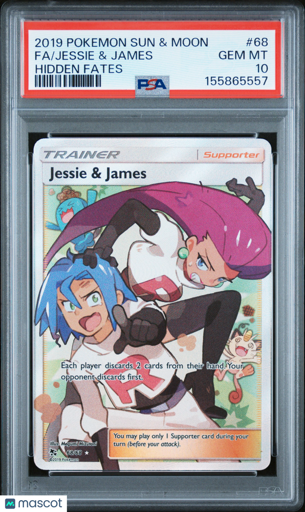 2019 Pokemon Sun & Moon Hidden Fates Jessie & James #68 Fa Hidden Fates PSA 10