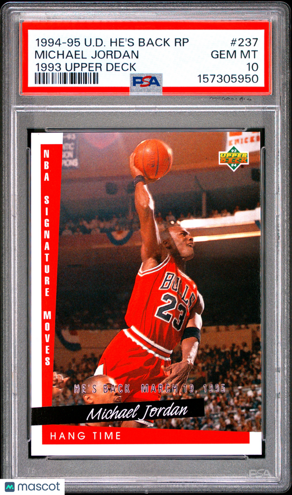 1994 Upper Deck Jordan 94-95 He's Back Reprints Michael Jordan #237 1993 PSA 10