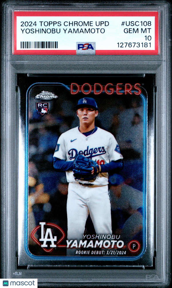 2024 Topps Chrome Update Yoshinobu Yamamoto #USC108 PSA 10