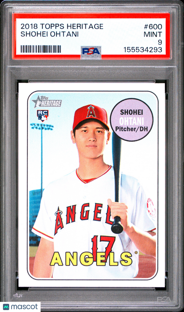2018 Topps Heritage Shohei Ohtani #600 PSA 9