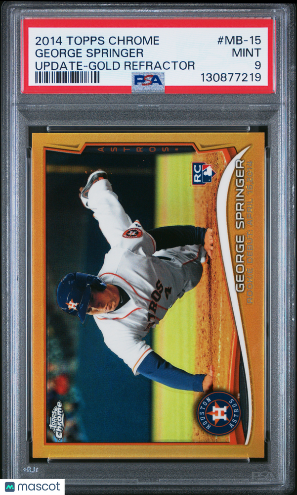 2014 Topps Chrome Update George Springer #MB-15 Gold Refractor PSA 9