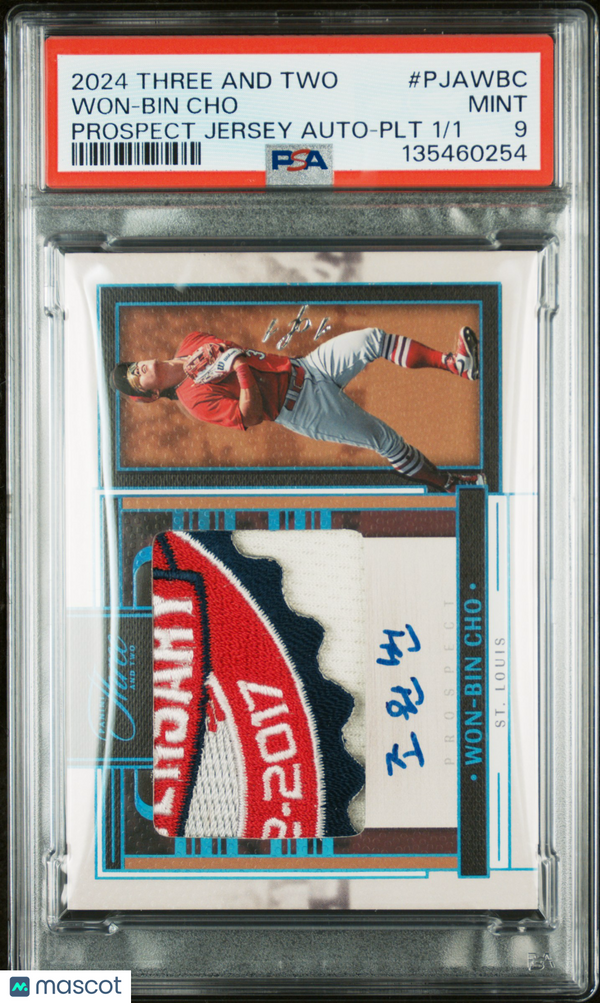 2024 Panini Three And Two Prospect Jersey Autographs Won-Bin Cho #PJAWBC PLT PSA 9